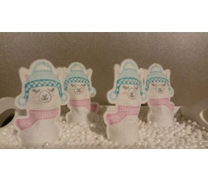 ITH Stickdatei - Teelichthülle Winter Lama